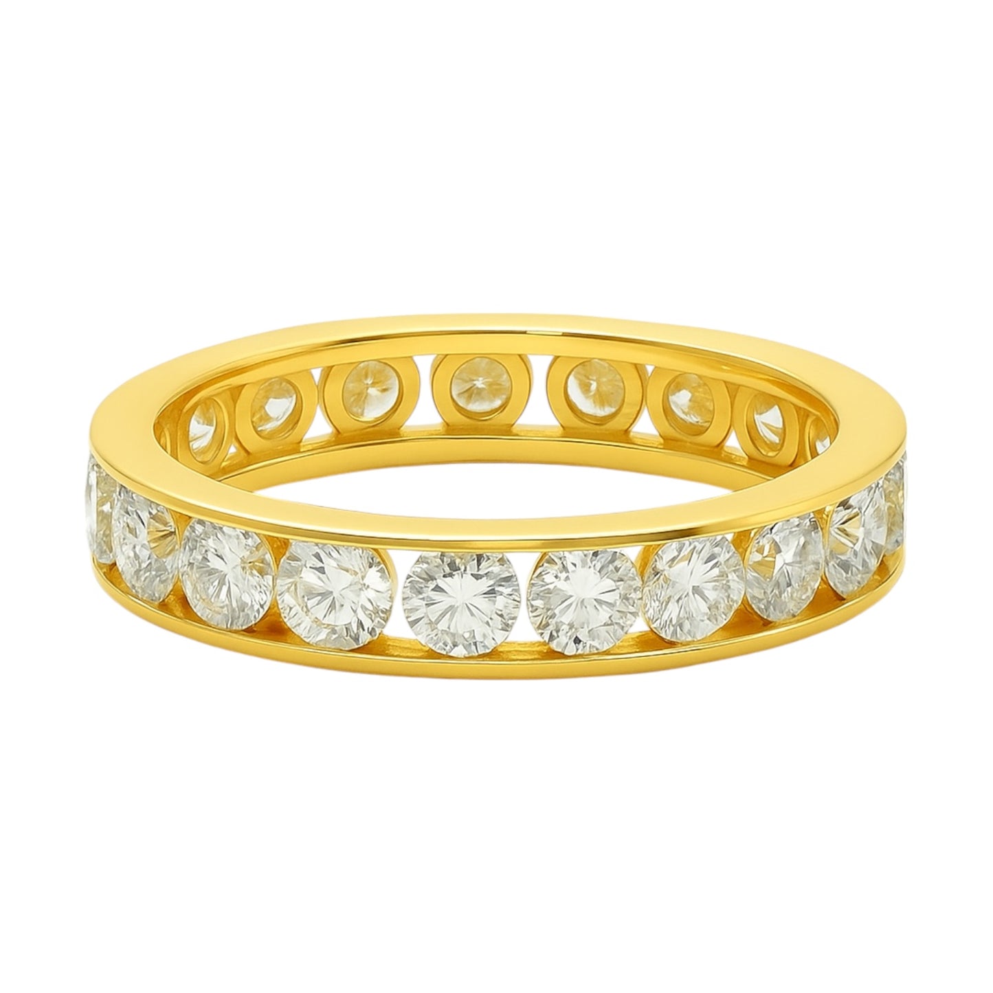 Sterling Silver Moissanite 3.25CT 4mm Eternity Band