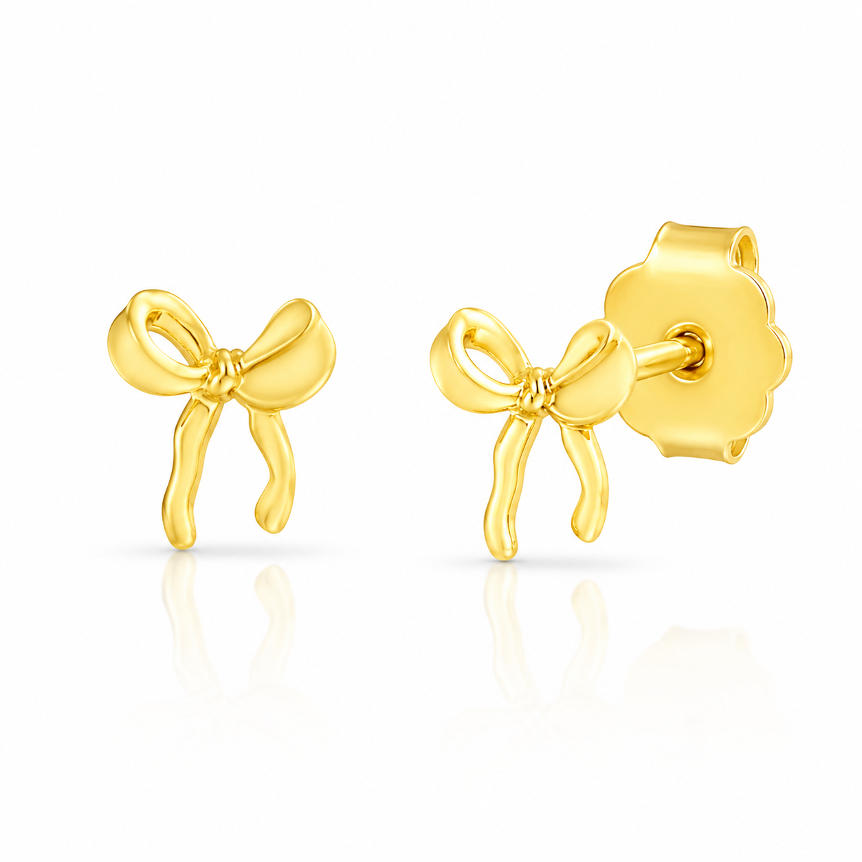 Sterling Silver Tiny Dainty Bow Stud Earrings