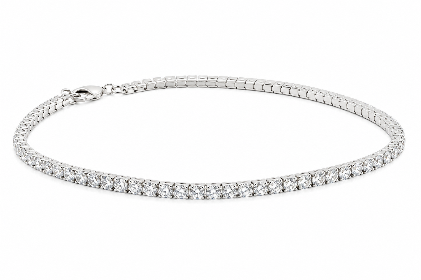 Sterling Silver 2mm CZ Tennis Bracelet (7.5")