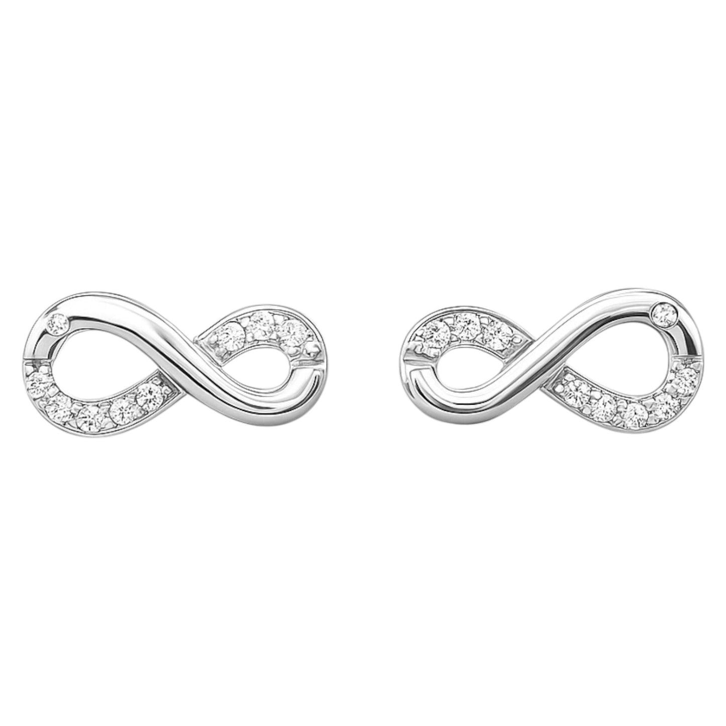 Sterling Silver CZ Infinity Stud Earrings