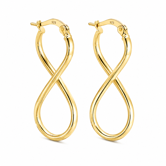 Sterling Silver Polished Infinity Hoop Earrings