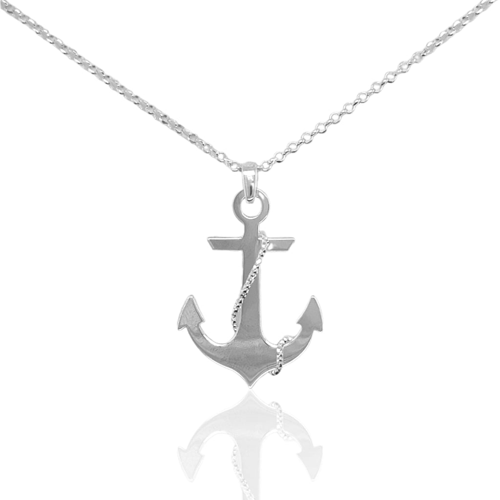 Sterling Silver Anchor Necklace - Allyanna Gifts