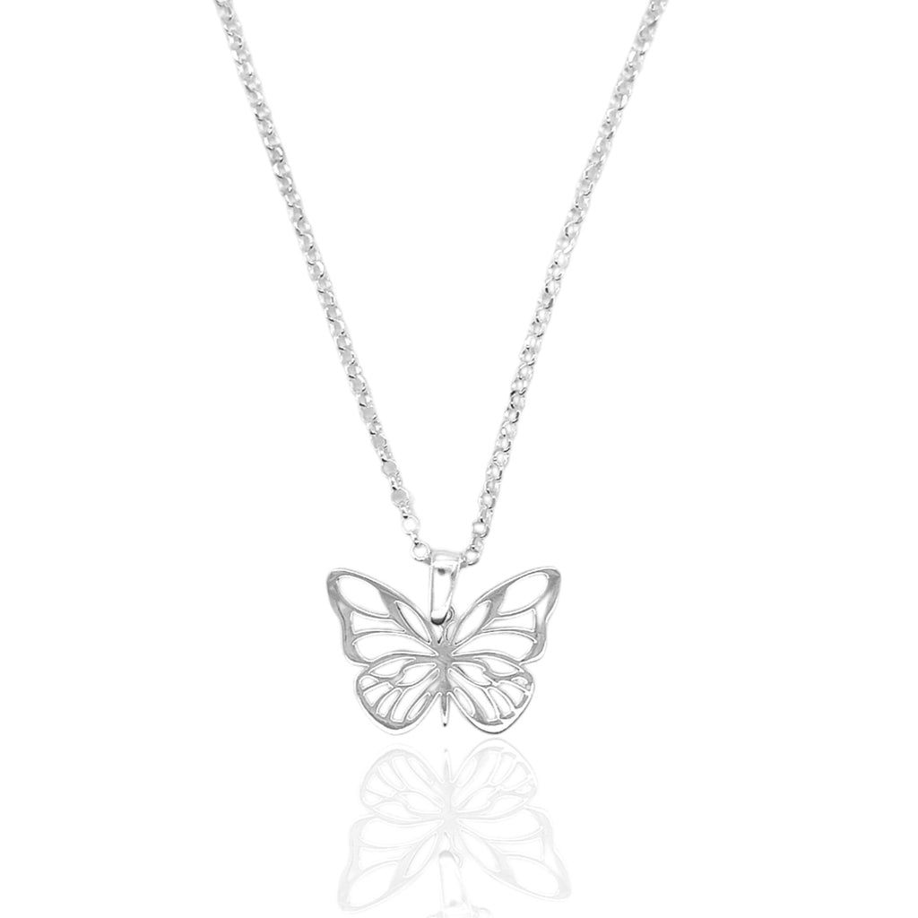Sterling Silver Cut-Out Butterfly Necklace - Allyanna Gifts