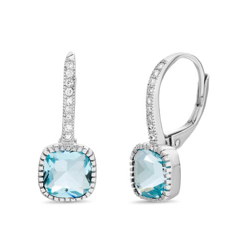 Sterling Silver Royal Blue CZ Huggie Earrings - Allyanna Gifts
