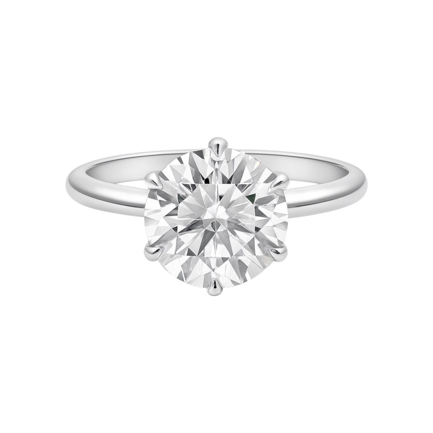 Sterling Silver Moissanite 3.6 CTW Solitaire Engagement Ring