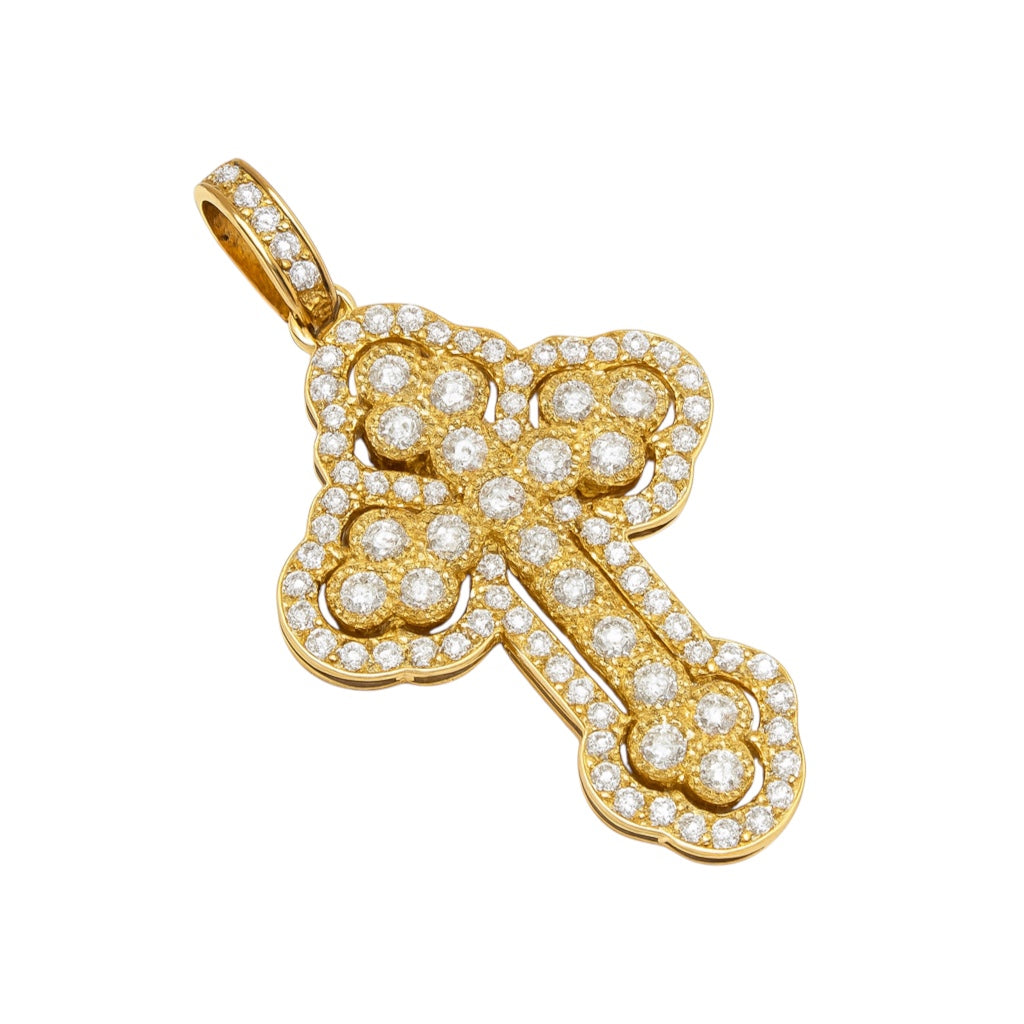 Sterling Silver Moissanite Pave 1.83 CTW Decorative Cross Pendant