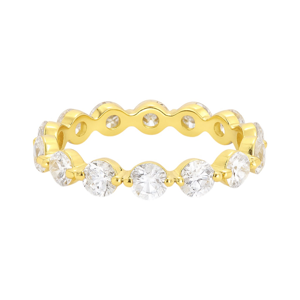 Sterling Silver 3.5mm Floating Bubble Moissanite Eternity Band