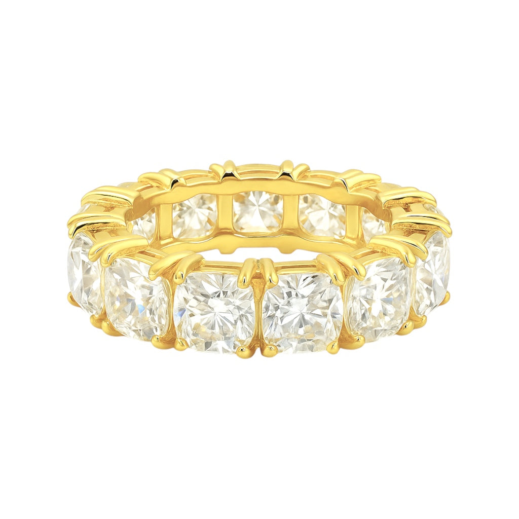 Sterling Silver Moissanite 5.5mm Thick Eternity Band