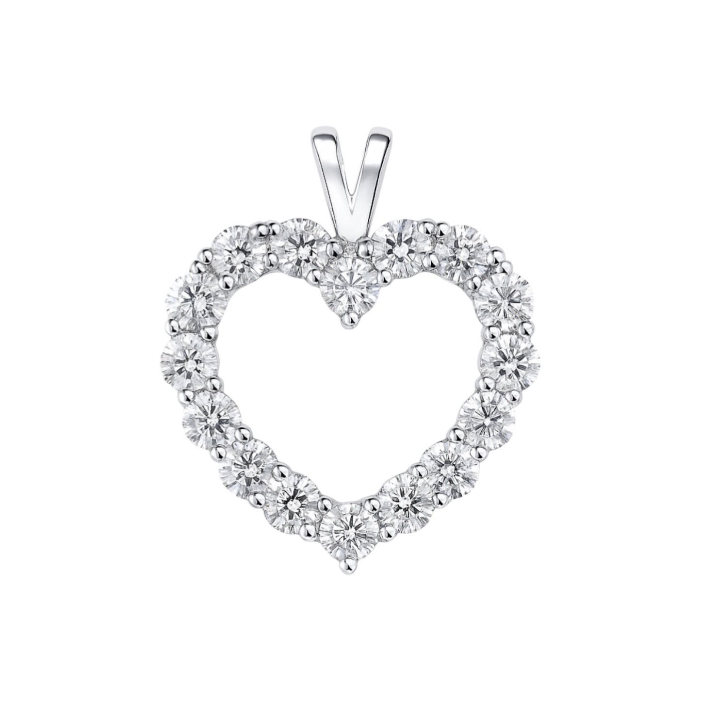 Sterling Silver CZ Open Heart Pendant