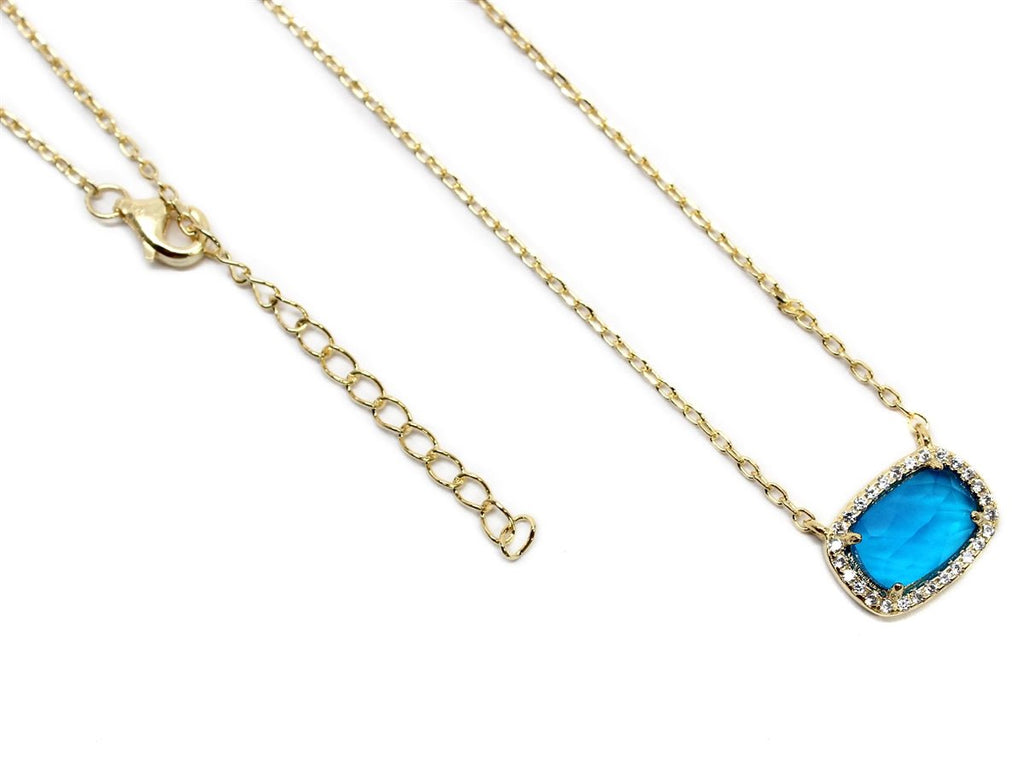 Blue Gemstone Sterling Silver Necklace - Allyanna GiftsNECKLACE