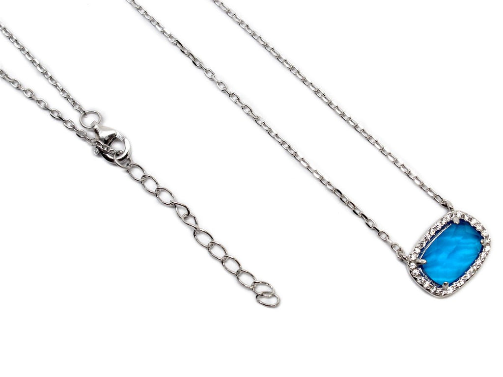 Blue Gemstone Sterling Silver Necklace - Allyanna GiftsNECKLACE