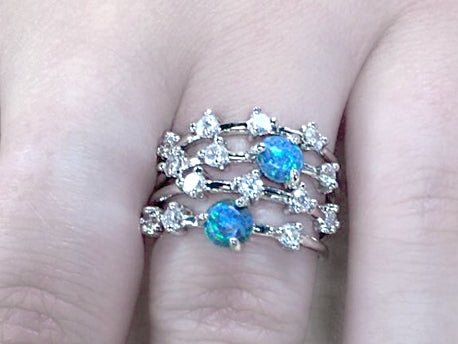 Blue Opal Stackable Ring Set - Allyanna GiftsRINGS