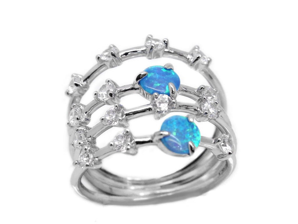 Blue Opal Stackable Ring Set - Allyanna GiftsRINGS
