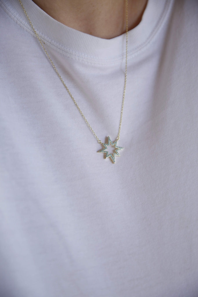 Blue Stone Star Necklace - Allyanna GiftsNECKLACE