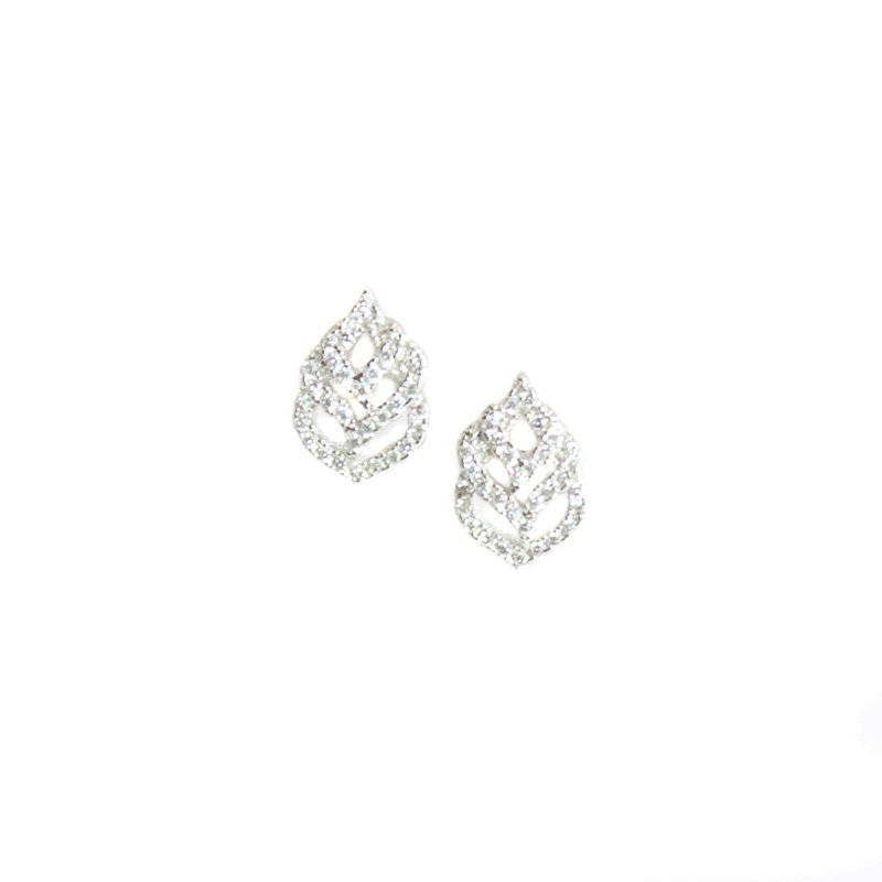 CZ Stone Leaf Earrings and Pendant - Allyanna GiftsJEWELRY