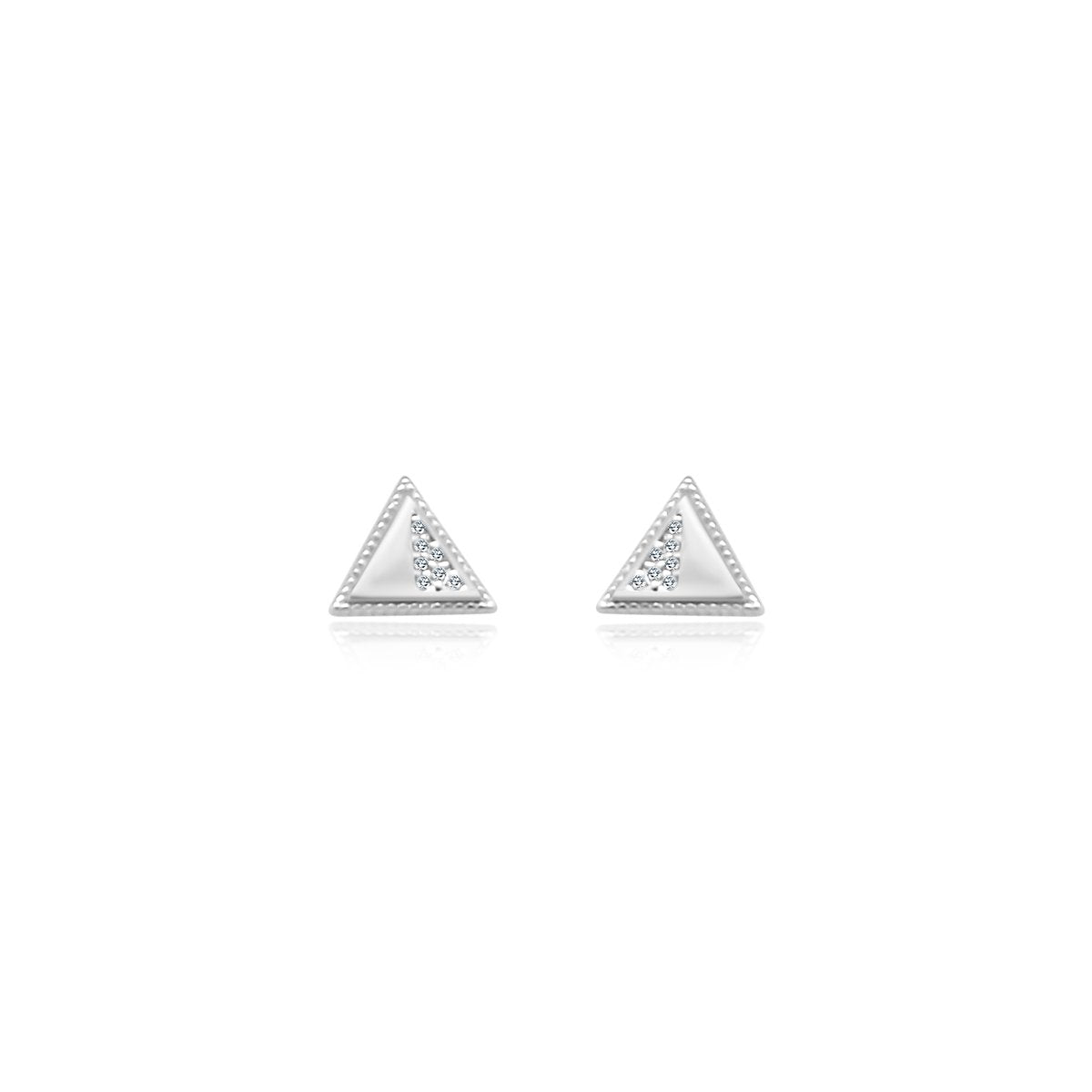 CZ Triangle Beaded Studs - Allyanna Gifts