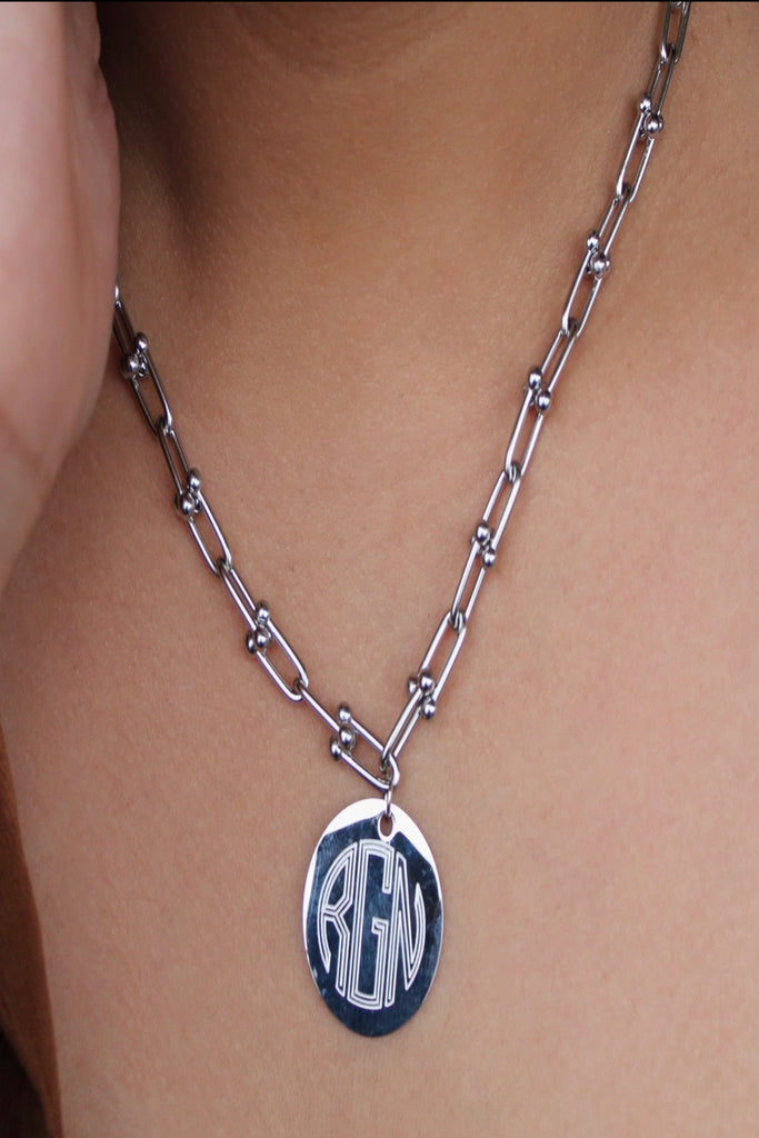 Designer Inspired Link Chain Monogram Necklace - Allyanna Gifts