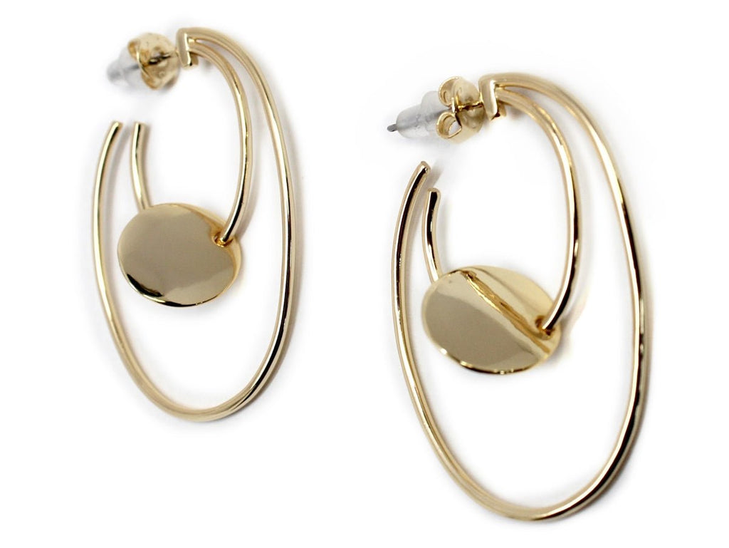 Engraved Disc Double Hoop Earrings - Allyanna GiftsMONOGRAM + ENGRAVING