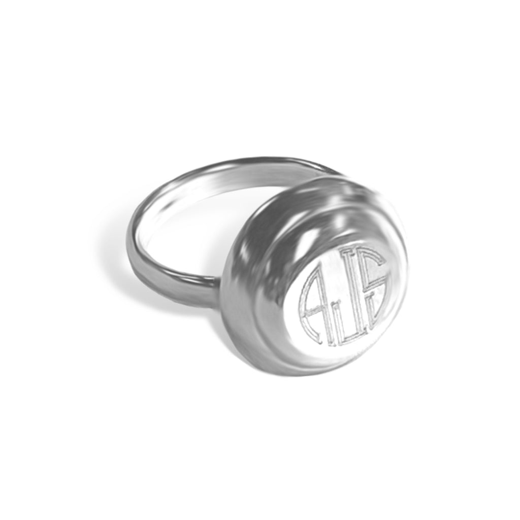 German Silver Engravable Double Circle Ring - Allyanna Gifts