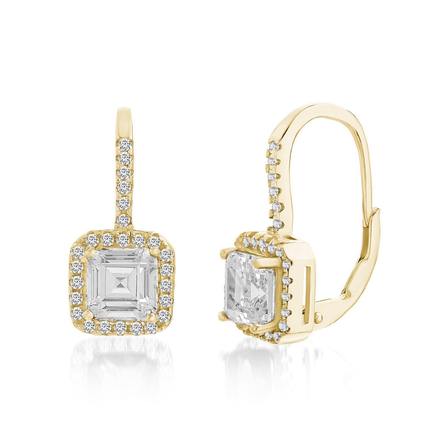 Gold CZ Lever Back Earring - Allyanna GiftsEARRINGS