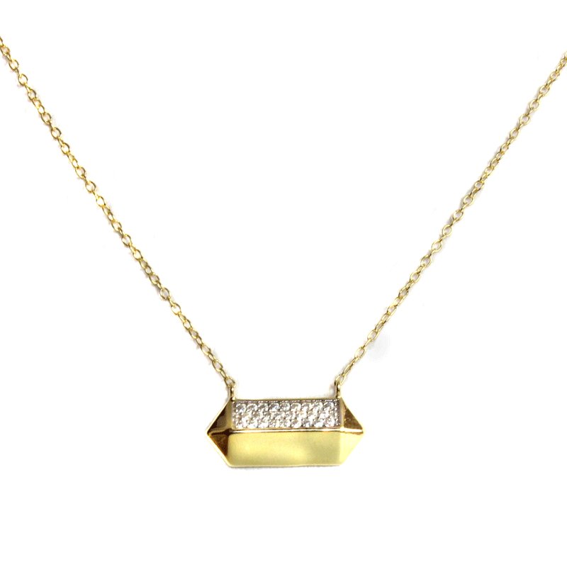 Golden CZ Stone Bar Necklace - Allyanna GiftsJEWELRY