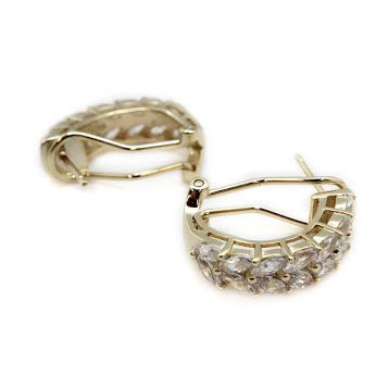 Half Hoop CZ Stone Post Earrings - Allyanna GiftsEARRINGS