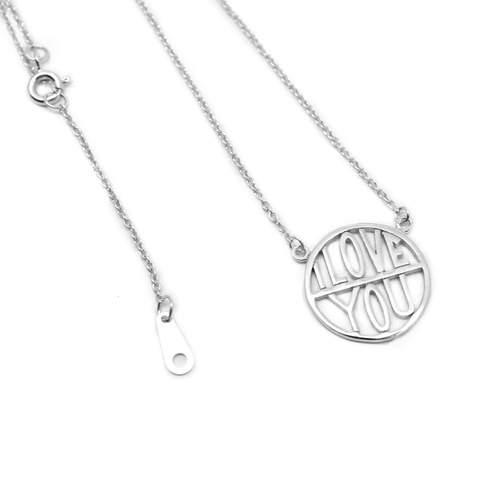 "I Love You" Sterling Silver Cut-Out Necklace - Allyanna GiftsJEWELRY
