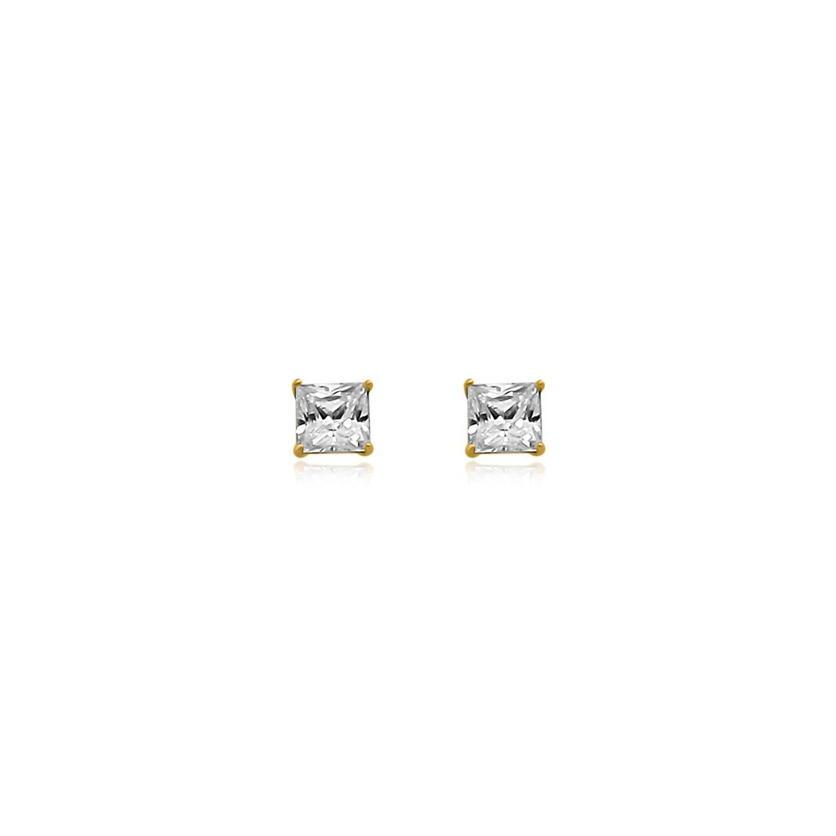 Princess Cut Screw Back Stud Earrings - Allyanna Gifts