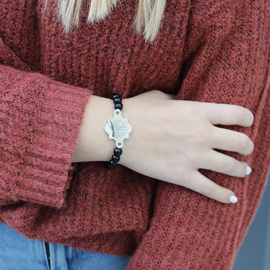 Quatrefoil Stretchy Beaded Bracelet - Allyanna Gifts