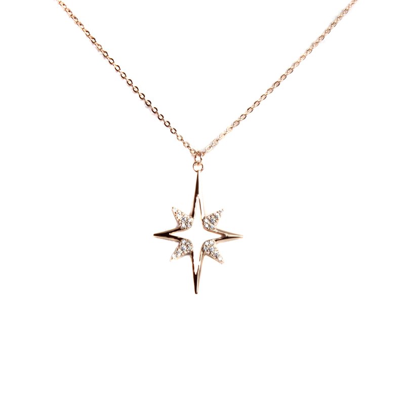Rose Gold Shining Star Necklace - Allyanna GiftsJEWELRY
