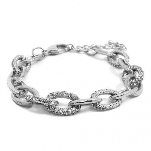 Silver Pave Link Bracelet - Allyanna GiftsJEWELRY