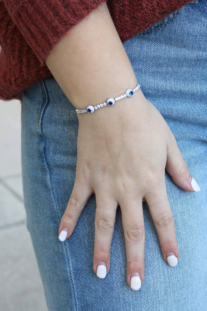 Sparkly Sapphire CZ Bolo Bracelet - Allyanna GiftsBRACELETS