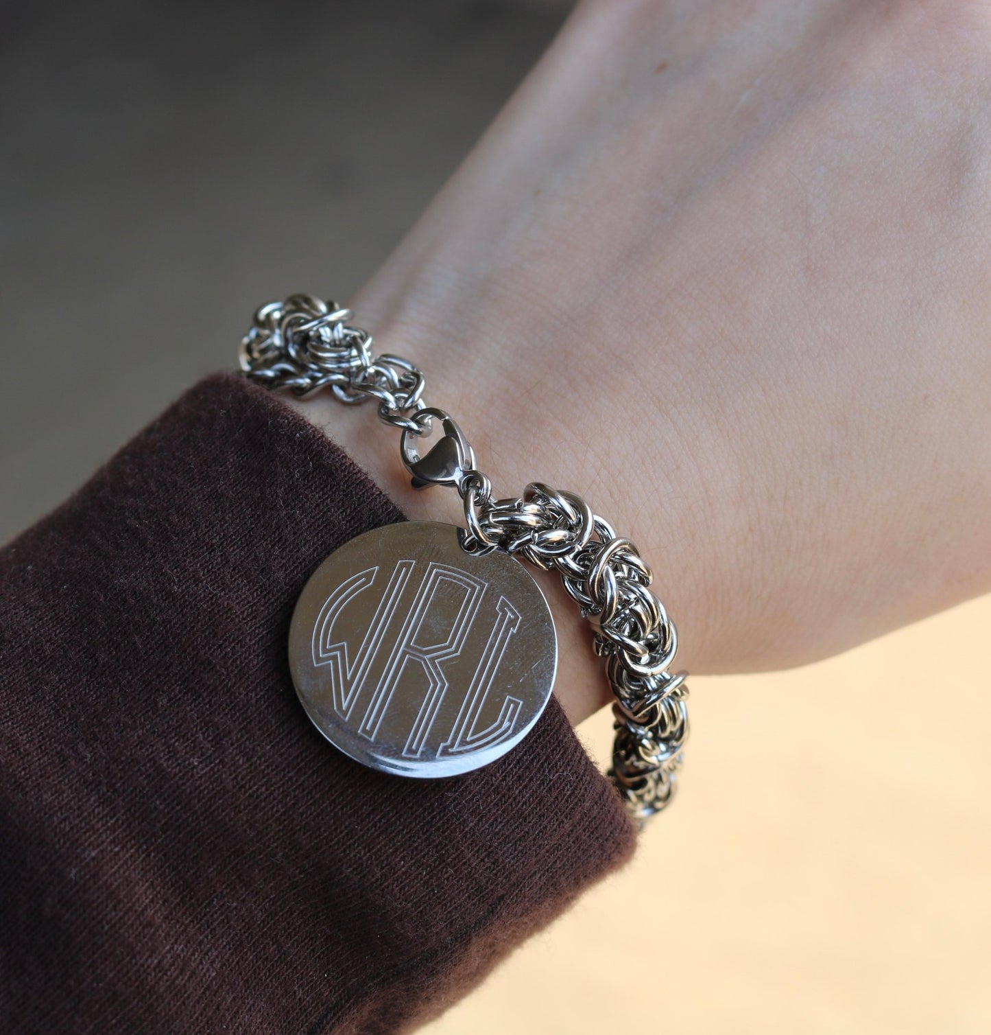 Stainless Steel Engravable Byzantine Bracelet - Allyanna Gifts