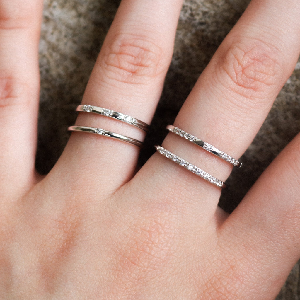 Sterling Silver 4 Band Stackable CZ Ring - Allyanna GiftsRINGS