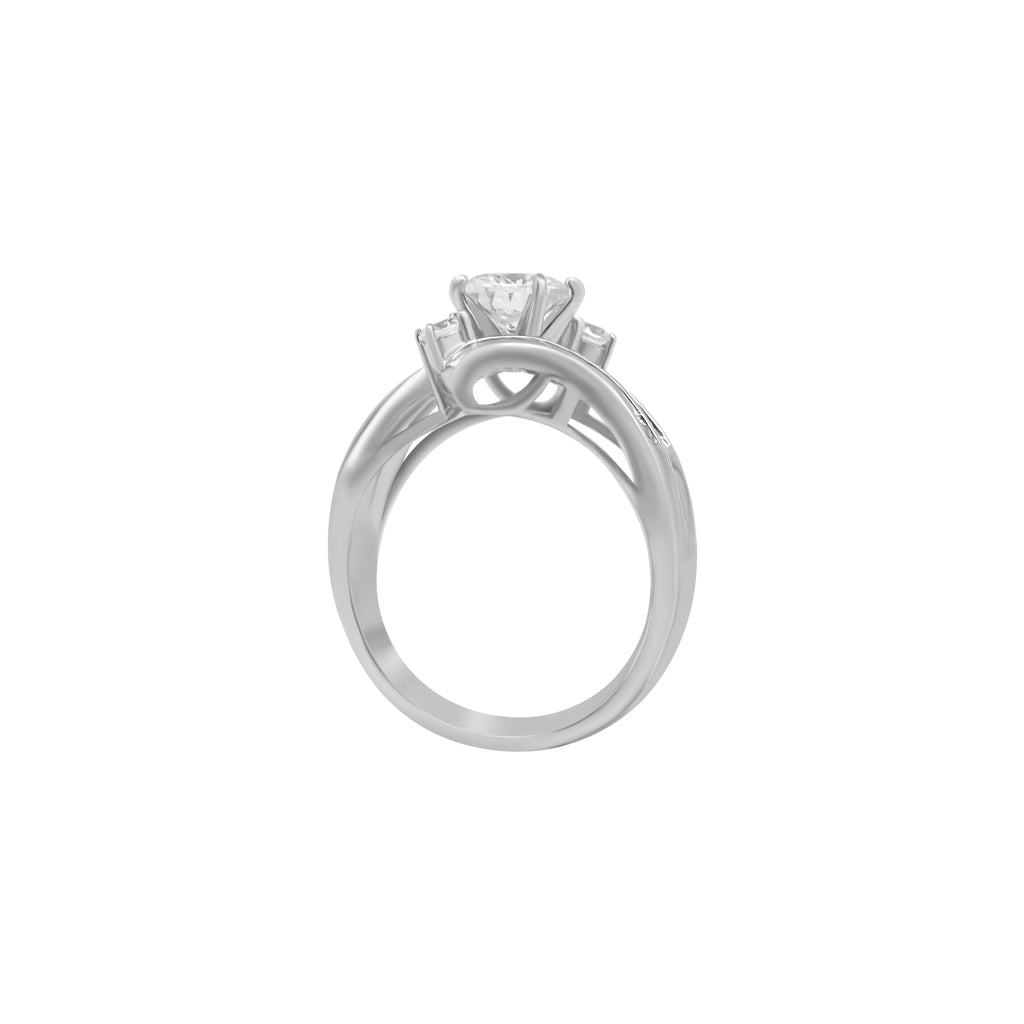 Sterling Silver Circle Cut Twist Band Wedding/Engagement Ring - Allyanna GiftsRINGS