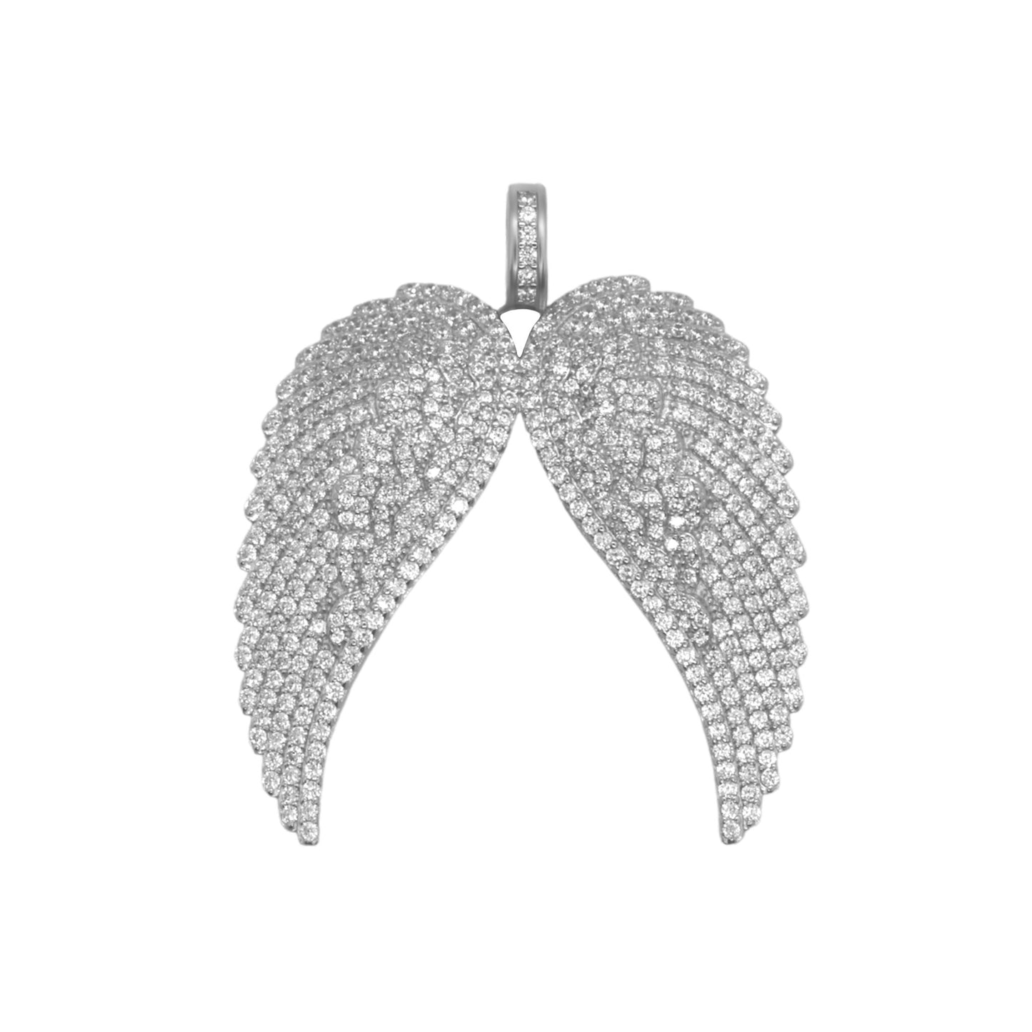 Sterling Silver CZ Angel Wings Pendant - Allyanna GiftsPendant