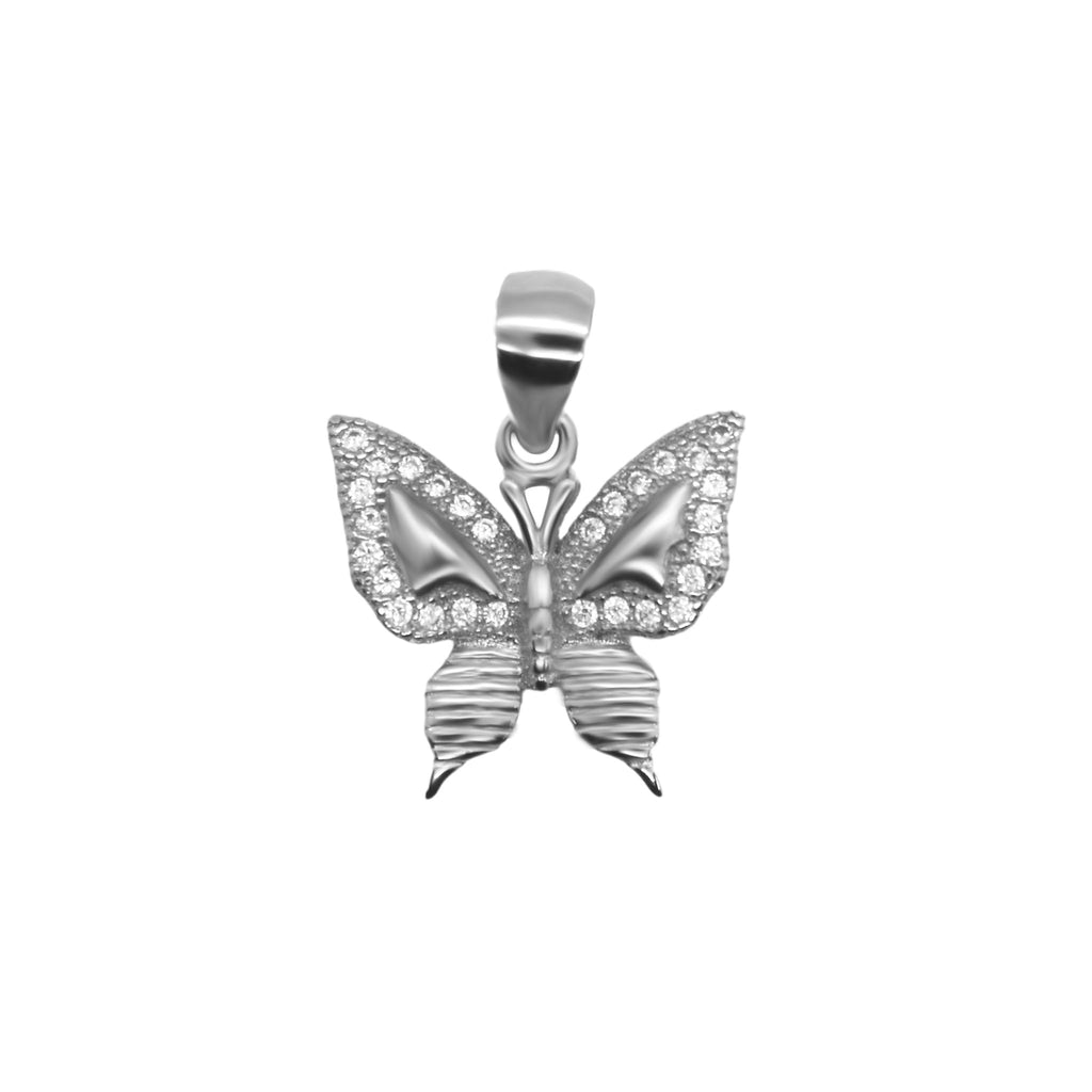 Sterling Silver CZ Butterfly Pendant - Allyanna GiftsPendant