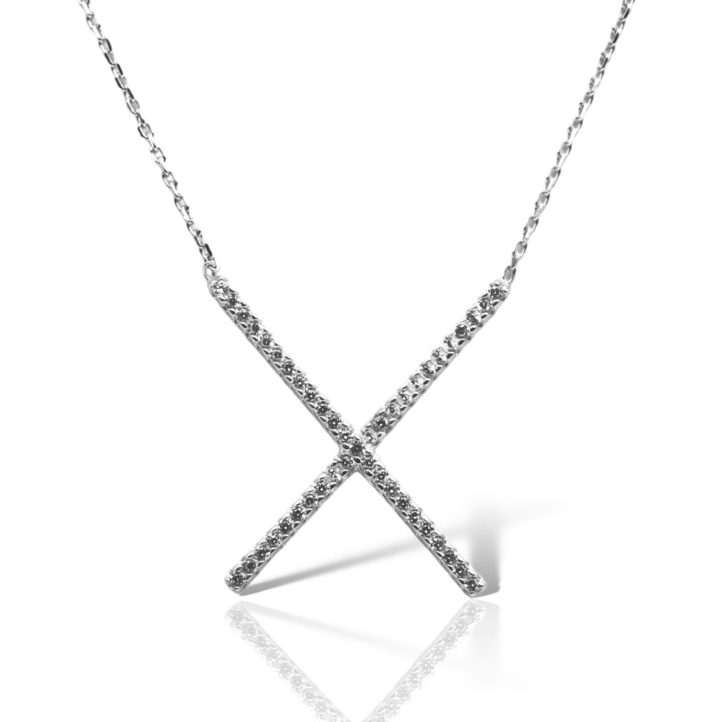 Sterling Silver CZ Cross Necklace - Allyanna GiftsNECKLACE