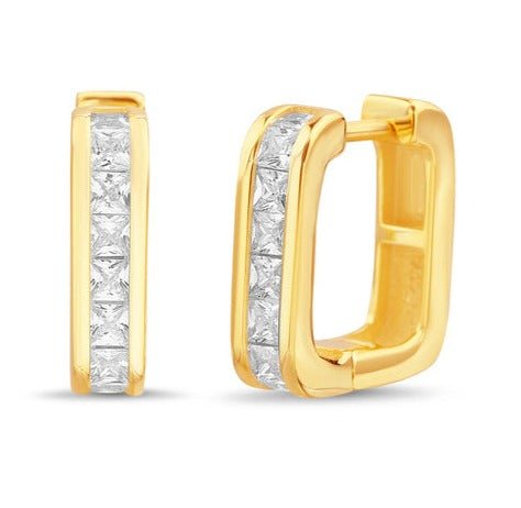 Sterling Silver CZ Square Hoop Earrings - Allyanna Giftsdeal of the week