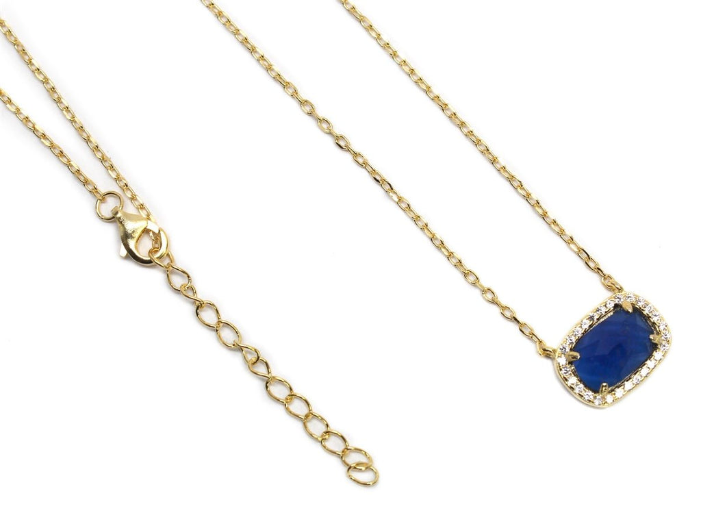 Sterling Silver Dark Blue Gemstone Necklace - Allyanna GiftsJEWELRY