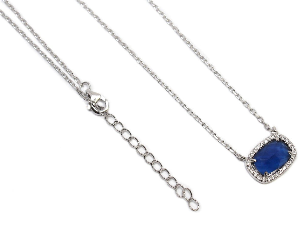 Sterling Silver Dark Blue Gemstone Necklace - Allyanna GiftsJEWELRY