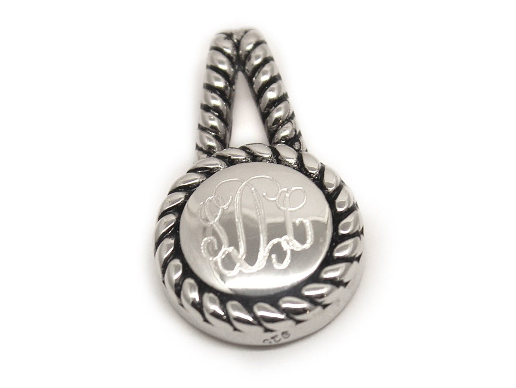 Sterling Silver Double Rope Engraved Pendant - Allyanna GiftsJEWELRY