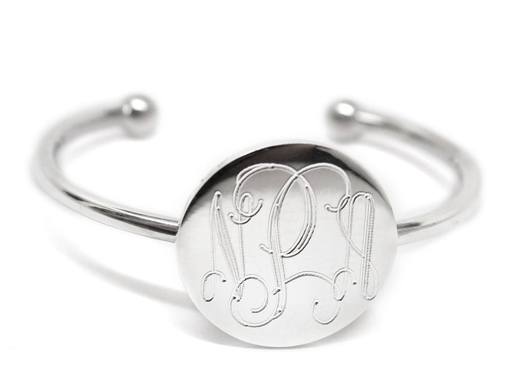 Sterling Silver Engraved Circle Baby Bangle - Allyanna GiftsGIFTS