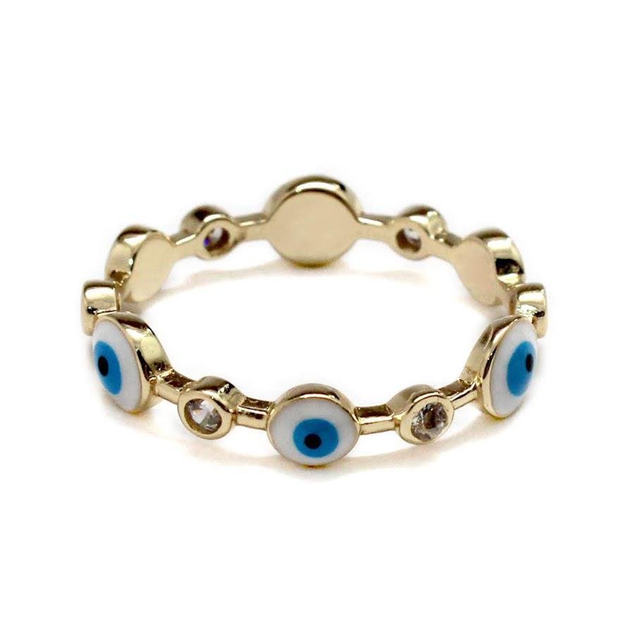 STERLING SILVER EVIL EYE RING IN LIGHT AND DARK BLUE COLORS - Allyanna GiftsRINGS