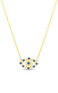 Sterling Silver Gold Plated Evil Eye Necklace - Allyanna Gifts