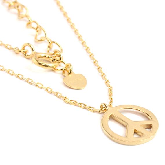 Sterling Silver Gold Plated Peace Sign Necklace - Allyanna Gifts