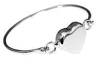Sterling Silver Heart Baby Bangle Bracelet - Allyanna GiftsGIFTS