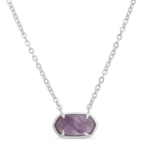 Sterling Silver Hexagon Amethyst Necklace - Allyanna Gifts