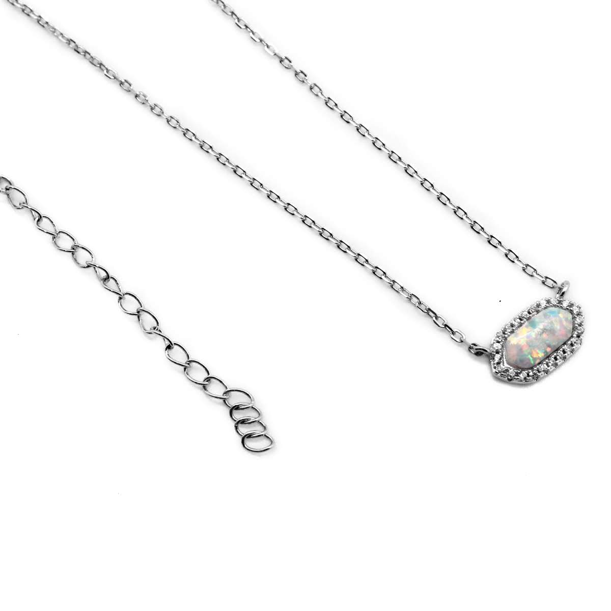 Sterling Silver Opal Necklace - Allyanna Gifts