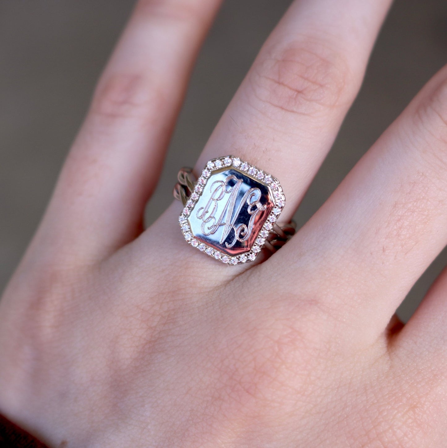 Sterling Silver Soft Rectangle Rope Stackable Ring Set - Allyanna Gifts